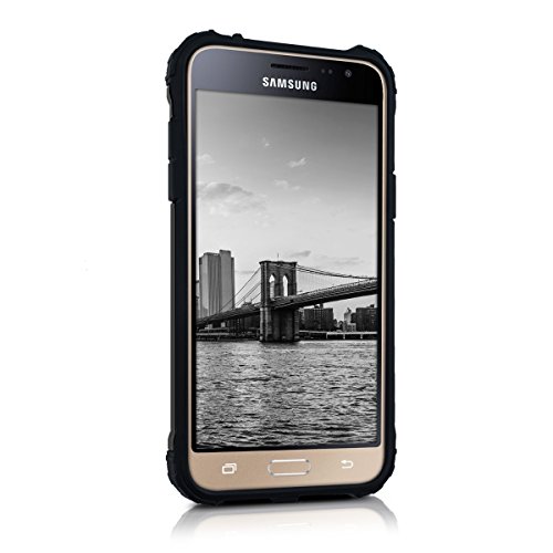 kwmobile Funda para Samsung Galaxy J3  2016  DUOS - Carcasa  h  brida  de  TPU  con dise  o Transformer en  Antracita Negro 