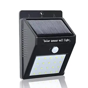 BLACKT ELECTROTECH (BT-756): 20 LED Weatherproof Wireless Wall Solar Light with Motion Sensor, Small(Black)