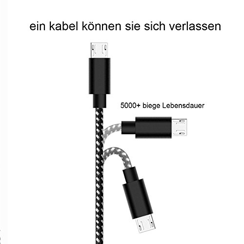 ViiVor Micro USB Ladekabel 3Pack 1M 2M 3M High Speed USB 2.0 A Male auf Micro B Synchronisations und Ladekabel für Samsung, Huawei, Sony, HTC, Nokia,Nexus, Xiaomi, Kindle, Android Smartphones usw. (3PACK 2M) - 2