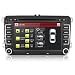 Produktbild Aumume 7 Zoll Autoradio für Golf VW Skoda Seat mit Navi Bluetooth Unterstützung GPS Navigation Radio Parkkamera Lenkradsteuerung (mit 8 GB Karte)