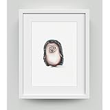 Fine Art Druck auf hochwertige Künstlerpapier von Hahnemühle Tier Charakter Igel Gogo Kunstdruck für Kinderzimmer