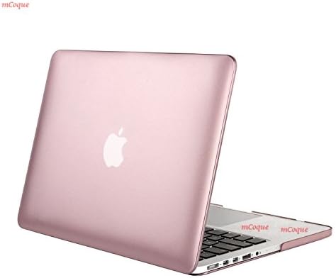 mCoque matt hard case for Macbook Pro 13" with Retina Display (Model A1502 / A1425 without DVD player) - Rose Gold (With a FREE Europe version transparent keyboard skin)