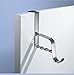 mDesign Wardrobe Hooks - Stainless Steel Coat Hooks for Hanging Over the Door - for Coats, Jackets, Robes, Towels and More - Door Hooks for Hallways, Bathrooms and Perfect on Wardrobes - Brushed Steel