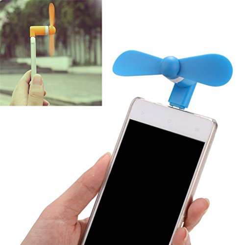 UKCOCO Ventilatore di Smartphone Mini USB portatile con Smartphone con due fogli Ventilatore di raffreddamento per il telefono cellulare (nero)