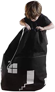 Kuuboo Large Laundry Storage Basket Foldable Storage Organizer Holder Drawstring Square Cotton Linen Collapsible Toy Basket for Towel, Laundry, Magzine, Toy Basket