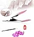 Bella Coqui Net Cutting Tip False Nails Capsules + 1 Small Guillotine Nail Art Manicure Cuticle Cutter + 1 Jewel Nail Rhinestones Letter