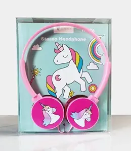 Paaroots Unicorn Theme Over Head Headphones Stereo Sound Noise Cancelling Over-Ear Headphone Built-in Mic Headset for Smartphone Tablet Computer