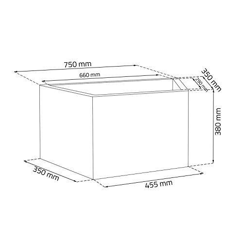 trapezförmiger Blumentopf Pflanzkübel Blumenkübel L 75 cm grau Trapez wetterfest Garten - 2