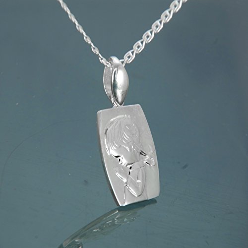 925 Silber Taufschmuck mit Gravur Kinderkette & Kreuzanhänger & Mädchen-Medaillon & Gechenkbox #745 - 6