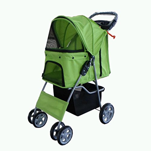 FoxHunter-New-Green-Dog-Puppy-Cat-Pet-Travel-Stroller-Pushchair-Pram-Jogger-Buggy-With-Two-Front-Swivel-Wheels-And-Rear-Brake