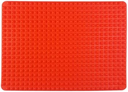 UniWeyPyramid Pan Fat Reducing Non Stick Silicone Mould Cooking Mat Oven Baking Tray (1 Pack)