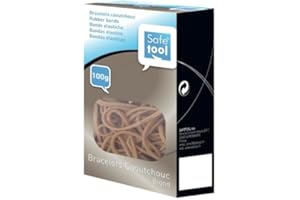 SAFE TOOL 1 Boîte de 100 g de bracelets caoutchouc 60 x 1,5 mm.
