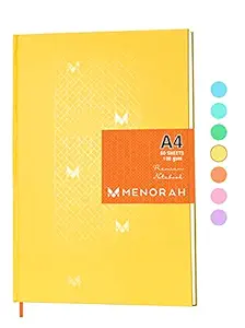 MENORAH - Ruled Journal- A4 Unicorn Notebook ? 2022 Planner (80Sheets/160Pages)-100GSM-(29.7cmx21cm)-Hard Case Bound- Completely Hand Crafted,Corporate Gifts-Perfect Optic Blue Shade Paper?(A4 Yellow)