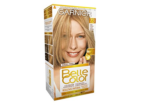 Garnier Belle Color Coloración de aspecto natural y cobertura completa de canas con aceite de jojoba y germen de trigo - Tono: Rubio Dorado 7.3