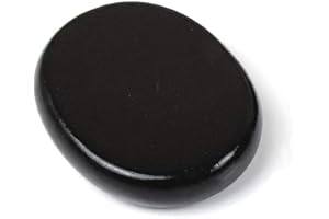 EHOMIIII Schwarzer Turmalin Schörl Scheibenstein - Natürlicher Handschmeichler & Taschenstein, Präzision in Schwarz