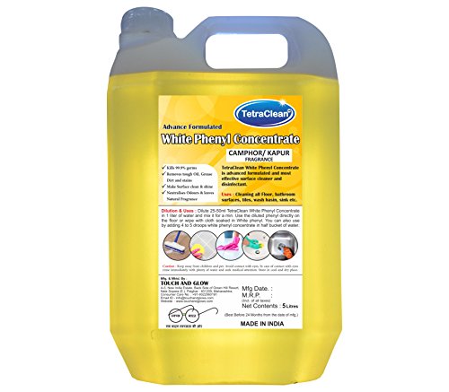 TetraClean Phenyl Concentrate Premium Bathroom Cleaner -Advanced Disinfectant and Washroom Floor Stain Remover with Air Freshening Formula - 5-liters - Camphor RS.2250 (44.00% Off) - Amazon