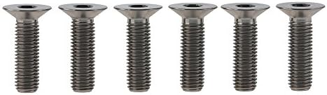 Yaruijia Titanium M6x20 25mm Flat Head Countersunk Hexagon Socket Screw pack of 6 (Titanium, M6x20mm)