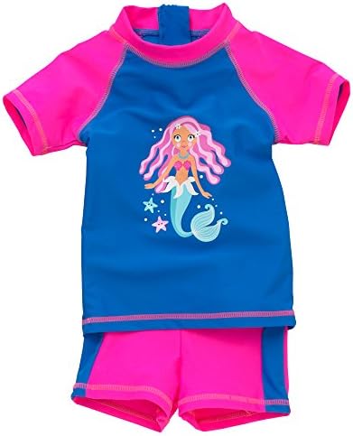 H2O Mermaid Sunsafe UPF40+ Girls and Babies Two Piece Top and Shorts Set - Royal - 6/12 Months