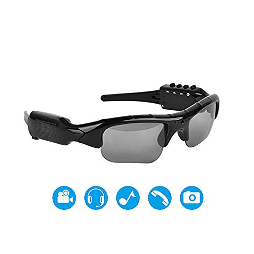 1080P Recording Video Sunglasses, with HIFI Music Earphones Bluetooth 4.1, Sound/Video/Photo 32GB External TF Card Support, Polarized UV400 Lenses for Outdoor Sports