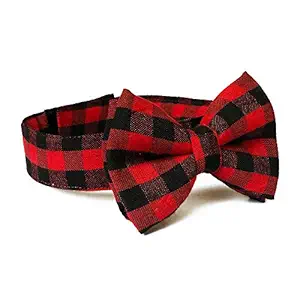That Dog In Tuxedo Christmas Carol Plaid Dog Bow Tie,Adjustable Dog Bowties - Christmas Collection (Size - XL)