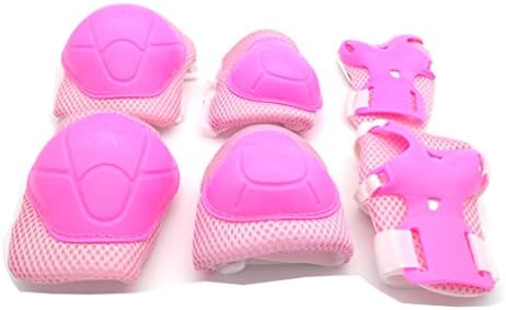 One Set 6Pcs Pink Child's Kids Knee Pads Elbow Wrist Protective Gear for Skateboard Biking Roller Skates Skating