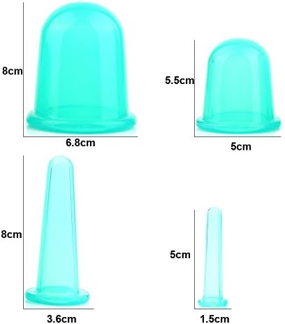 Chinese Massage Cupping Cups for Body, Silicone, 4pcs(green)