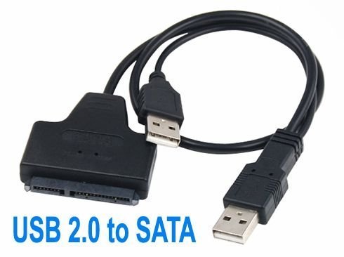 SODIAL(R) Schwarzes USB zu SATA-Kabel fuer 2.5" HDD Laptop Hard Drive