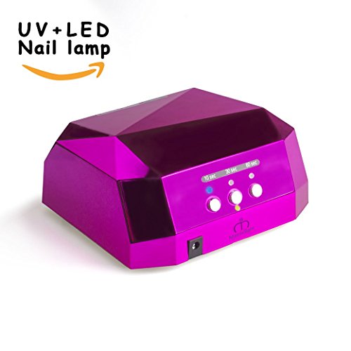 MatrixSight 36W UV Nail Dryer Manicure Machine Diamond Shaped CCFL & LED UV Nail Art Lamp Dryer Gel Polish Nail Art Curing Nails With Timer Both for Home Use and Professional Beauty Nail Salon (Rose)