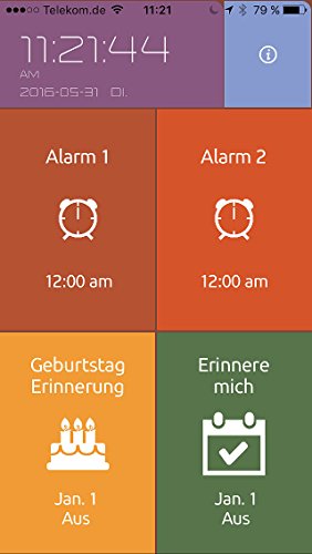 infactory LCD-Wecker, zwei Weckzeiten, Programmierung per iOS & Android App - 6