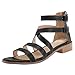 Produktbild SHE.White Frauen Frühling Sommer Sandalen Wohnungen Schuhe Rutschfeste Römer Peep Toe Kreuzgurt Reißverschluss Typ Coole Strand Urlaub Schwarz 35-43