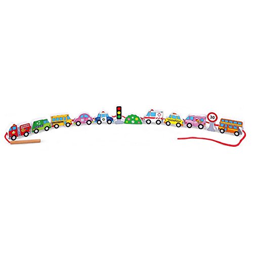 Viga Wooden Vehicles Lacing Blocks Set
