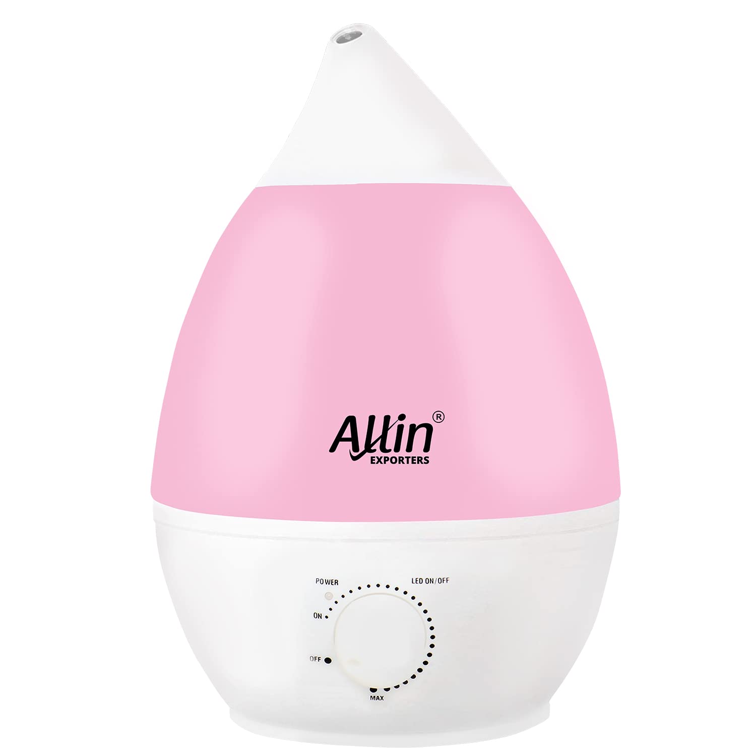 Allin Exporters J66 Ultrasonic Humidifier Cool Mist Air Purifier for Dryness, Cold & Cough Large Capacity for Room, Baby, Pla