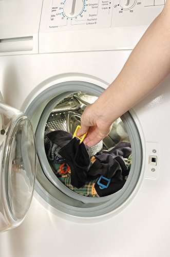 SUPI Sockenklammern Sockenclips Sockenhalter – cleveres Patent aus Finnland – stoffschonend – 15 Stück – je 5 in einer Farbe – drei verschiedene Sortierungen zur Wahl - 9