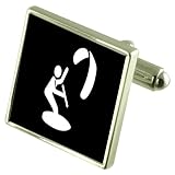 Gemelos 18 mm cuadrados Select Gifts Deporte Kitesurf Grabado Keepsake Cuadro de Mensaje