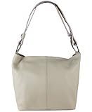  Freyday Echtleder Henkeltasche in vielen Farben und verstellbarem Henkel Schultertasche (Taupe)