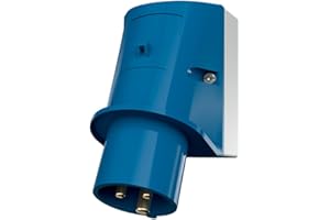 Mennekes 332 montado en la pared, Terminal de tornillo de entrada, IP 44 Protección, 6 horas de corriente de la Posición de la Tierra, 3 Pole, 16 A, 230 V, Azul
