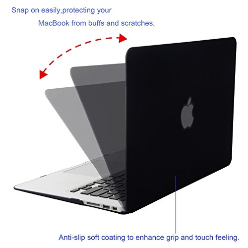YGJ® Matte Silky-Smooth Satins Touch Hard Shell Case Cover for Apple Macbook (MacBook Air 13.3″, Black) - 5
