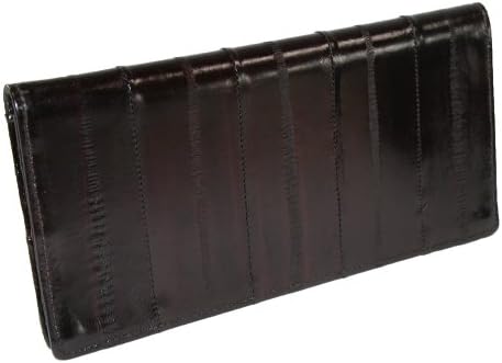 MJ Masters Womens Eel Skin Basic Chequebook Cover, Brown