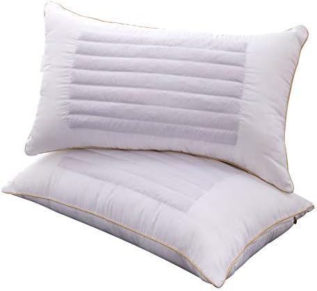 GX&XD Bed pillows With medium softness,2 PREMIUM QUALITY Adjustable loft Pillow Hypoallergenic Orthopedic Sleeping Cervical pillow Relief for neck pain-White 45x75cm(18x30inch)