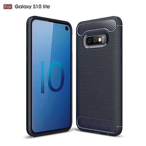 Preisvergleich Produktbild SOOCX Persönlichkeit Kreative Samsung Galaxy S10 Handyhülle S10 Lite Softcase aus gebürstetem Carbon All-Inclusive-Silikon-Schutzhülle für Stürze Ultradünne Hülle (Color : Navy, Größe : S10 Lite)
