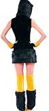 erdbeerloft - Damen Kostüm Karneval Pinguin Plüsch Kleid, S/M, Schwarz - 