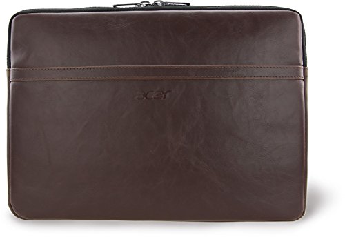 Acer Premium Notebooktasche Sleeve Case Bag Schutzh  lle  bis 14 Zoll  35 5 cm  schmutz- und wasserabweisend  aus PU-Leder Kunstleder  braun