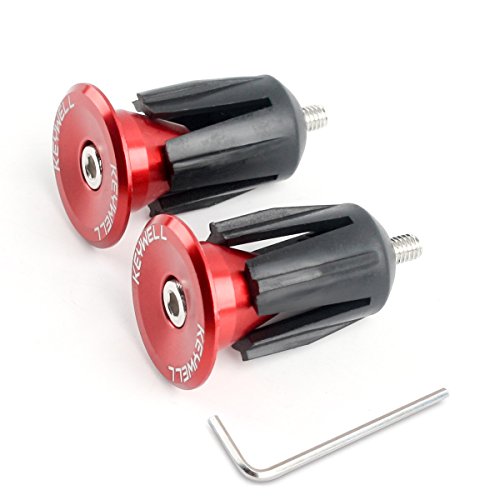 Keywell Tapones para Manillar de Bicicleta, Ideal para la Mayoría de Bicicletas, Bicicletas de Carretera, Bicicletas de Montaña, BMX, MTB (Aluminio, 2 Unidades), Rojo