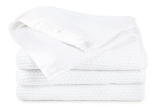 Cot bed Cellular Blanket Soft Cotton 130 x 160cm
