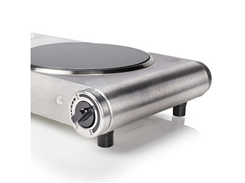 Edelstahl Doppelkochplatte Doppel-Kochfeld Kochplatte Camping-Kocher (Ceran-Kochfeld, Camping-Herd, Glas-Kochplatten, Herdplatten, Timer, 2 Thermostate, Gehärtete Glasplatten) - 6