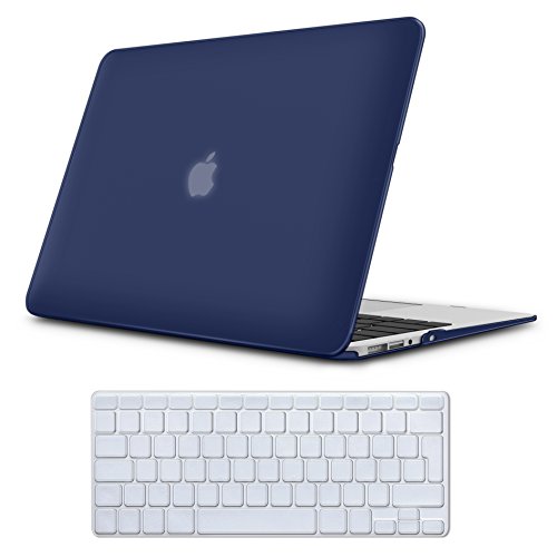 Case MacBook Air 13 Hülle Navy Blau ,iCasso Reines Farbe design Ultra Slim Dünn Kratzfeste Matt Rutschfest Hartschale Kunststoff Schutzhülle Snap Case für MacBook Air 13 Zoll (Modell: A1369 / A1466)