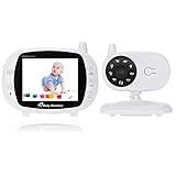 ★【KKmoon Vigilabebés】Con pantalla de alto contraste de 3.5 pulgadas, con retroiluminación LCD. Soporte audio bidireccional, buena visión nocturna, monitoreo de temperatura en tiempo real y conexión de 4 cámaras simultáneamente.