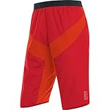 Lieferumfang: 1 GORE BIKE WEAR Herren Mountainbike-Short, POWER TRAIL Shorts, Länge: 34 cm, Größe: M, Farbe: Rot/Orange, TWSPTR