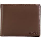 LEABAGS Modesto Geldbeutel aus echtem Kalbs-Leder im Vintage Look - Braun