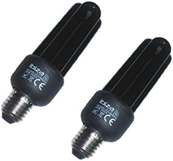 2 x Ibiza Light UV 25W Blacklight Ultraviolet Neon Rave Party Disco Bulb Lamp